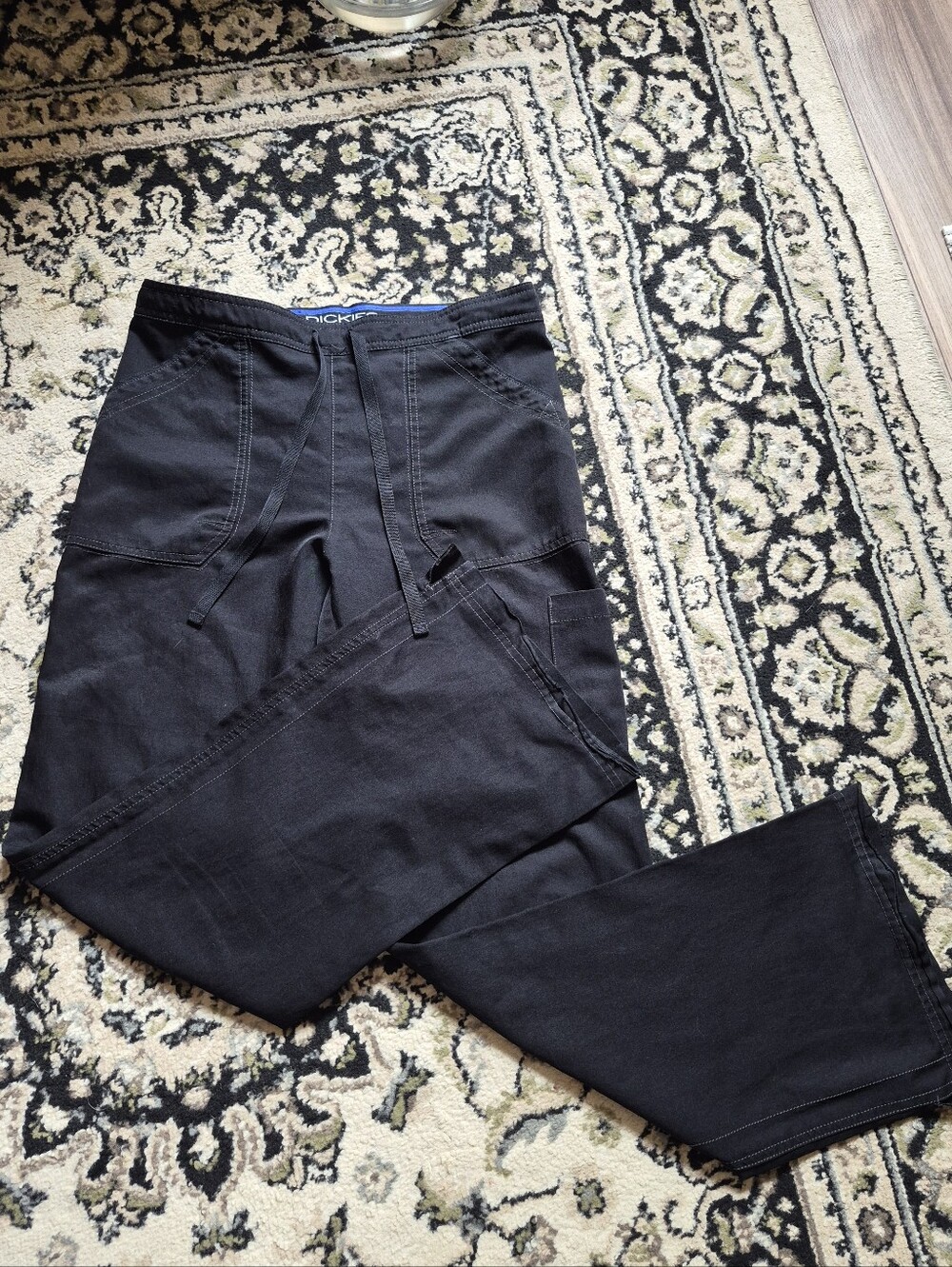 Dickies Black Drawstring Scrub Pants